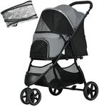 PawHut Hundewagen Hundebuggy Faltbar Katzenwagen bis 10kg mit...