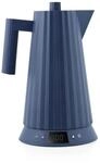 Alessi Pliss&eacute; Elektrischer Wasserkocher, 1,7 l, mit Temperaturregelung, Blau