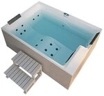 Home Deluxe - Outdoor Whirlpool Nimbus Deluxe - mit Treppe und Thermoabdeckung -