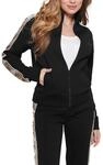 Guess Damen Sweatjacke Britney schwarz/wei&szlig;/beige L