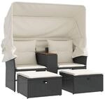vidaXL Gartensofa 2-Sitzer, Outdoor Sofa mit Sonnendach, Terrassensofa mit...