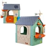 FEBER Recycle Eco House, Kinderhaus aus recyceltem Kunststoff, aufklappbare T&uuml;r,