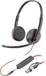 POLY Blackwire 3225 Auriculares Est&eacute;reo USB-C/USB-A/Jack 3.5mm Negros
