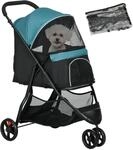 PawHut Hundewagen 2 in 1 Hundebuggy klappbar f&uuml;r Hunde & Katzen bis 10 kg
