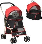 PawHut Hundewagen 2 in 1 Hundebuggy Faltbar klappbar Katzenwagen bis 10kg mit