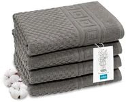 ZOLLNER 4er Set Handt&uuml;cher in 50x100 cm - weiches und saugstarkes Waffelmuster...