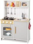 COSTWAY Kinderk&uuml;che mit Zubeh&ouml;r, Spielk&uuml;che Holz mit Mikrowelle Herd Sp&uuml;le...