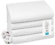 ZOLLNER 4er Set Handt&uuml;cher in 50x100 cm - weiches und saugstarkes Waffelmuster...