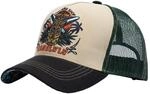 King Kerosin Herren Trucker Cap &bull; Hawaiianischer Tiki Frontpatch &bull;...