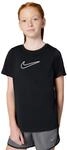 NIKE FZ5600-010 One Fitted T-Shirt Girl's Black/White Gr&ouml;&szlig;e S