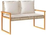 vidaXL Gartenbank, Sitzbank mit Kissen, Bank Parkbank Stahlrahmen, Gartenm&ouml;bel