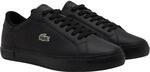 Lacoste Herren Low Sneaker POWERCOURT Schwarz Glattleder, Farbauswahl:schwarz,
