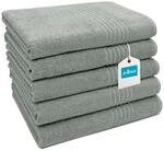 ZOLLNER 5er Set Duscht&uuml;cher in 70x140 cm - saugstarke Handt&uuml;cher in grau - mit