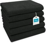 ZOLLNER 5er Set Duscht&uuml;cher in 70x140 cm - saugstarke Handt&uuml;cher in schwarz -...