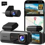 BOTSLAB Dashcam Auto Vorne Hinten, 4K Dashcam Auto GPS mit WiFi, Dual Autokamera mit