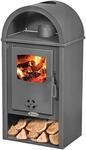 Sannover Holzofen Dikar 10 kW - Keramikbefeuerung, Nat&uuml;rliche Entl&uuml;ftung, Schwarz,