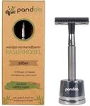 pandoo Rasierhobel inkl. Halterung aus Metall, eBook & 10 Klingen | Zero-Waste