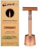 pandoo Rasierhobel inkl. Halterung - Metall - Zero-Waste Rasierer - plastikfrei...