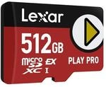 Lexar Play PRO MicroSDXC Express-Karte 512GB, bis zu 900MB/s Lesen, 600MB/s