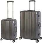 Travelhouse London Kofferset Grau S-55cm, L-75cm &middot; 2er-Set &middot; Alu-Rahmen &middot;