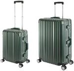 Travelhouse London Koffer Gr&uuml;n S-55cm, L-55cm &middot; 2er-Set &middot; Aluminium Rahmen &middot;