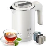 LEBENLANG Edelstahl Reisewasserkocher Klein - 500ml & BPA-Frei I 600W Mini