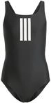 adidas M&auml;dchen 3-Stripes Swimsuit Kids Swimwear, Black/White, 5-6 Years
