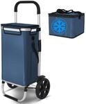 VOUNOT&reg; Einkaufstrolley Klappbar aus Aluminium mit 58L Wasserdichter Tasche und