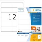HERMA 10781 Adressetiketten f&uuml;r Inkjet Drucker, 80 Blatt, 97 x 42,3 mm, 12 pro A4