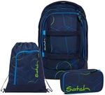 Satch Pack Schulrucksack Set 3tlg. inkl. Schlamperbox und Sportbeutel (Blue Tech)