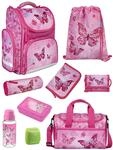 Familando - Schulranzen Set CLOU - 9-teilig mit Sporttasche - Schmetterlinge -