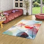 Pergamon Designer Teppich Faro Tropical Bunte Bl&auml;tter in 5 Gr&ouml;&szlig;en