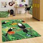 Pergamon Designer Teppich Faro Tropical Tukan Gr&uuml;n in 5 Gr&ouml;&szlig;en
