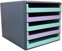 Schubladenbox, Geh&auml;use Anthrazit, Recycling Blauer Engel, Pastell