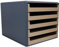 Schubladenbox, Geh&auml;use Anthrazit, Recycling Blauer Engel, Karamell