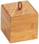 WENKO Bambus Box Terra S mit Deckel - Aufbewahrungsbox, Badkorb, Bambus, 9 x 9 x 9
