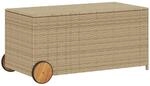 vidaXL Gartentruhe mit Rollen, Kissenbox Auflagenbox mit Deckel, Gartenbox Garten