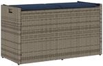 vidaXL Outdoor-Sitzbank mit Stauraum und Kissen Grau 100 cm,...