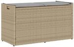 vidaXL Outdoor-Sitzbank mit Stauraum und Kissen Beige 100 cm,