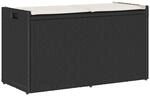 vidaXL Outdoor-Sitzbank mit Stauraum und Kissen Schwarz 100 cm,