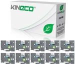 Kineco 10 Schriftb&auml;nder kompatibel f&uuml;r Brother TZE-231 TZ-231 12mm/8m Schwarz auf
