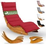 Casaria&reg; Sonnenliege Holz inkl. Auflage Dunkelrot Wetterfest Klappbar...