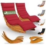 Casaria&reg; 2X Sonnenliege inkl. Auflage 2 Personen Dunkelrot Klappbar Wetterfest...