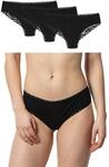 Snocks Brazilian Slip Damen mit Spitze aus Bio-Baumwolle, 3er Pack | perfekte