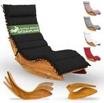 Casaria&reg; Sonnenliege Holz inkl. Auflage Anthrazit Wetterfest Klappbar...