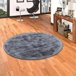 Pergamon Luxus Designer Teppich Roma Anthrazit Rund in 3 Gr&ouml;&szlig;en