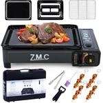 ZMC 2-in-1 Gaskocher + Gasgrill Klein inkl. Zubeh&ouml;r, Campingkocher, Campinggaskocher