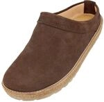 HAFLINGER Travel-Cassic Eleganter Clog aus Leder Gummisohle und Kork Latex Fu&szlig;bett