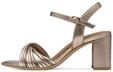 Tamaris Damen Sandalette mit Blockabsatz, metallic, 38 EU