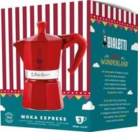 Bialetti Winter Wonderland Italienische Kaffeemaschine, Rot, Silber, Aluminium, 3